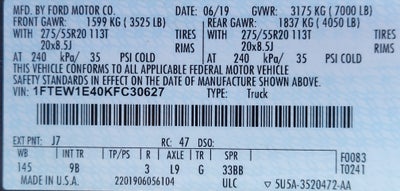 2019 Ford F-150 Platinum