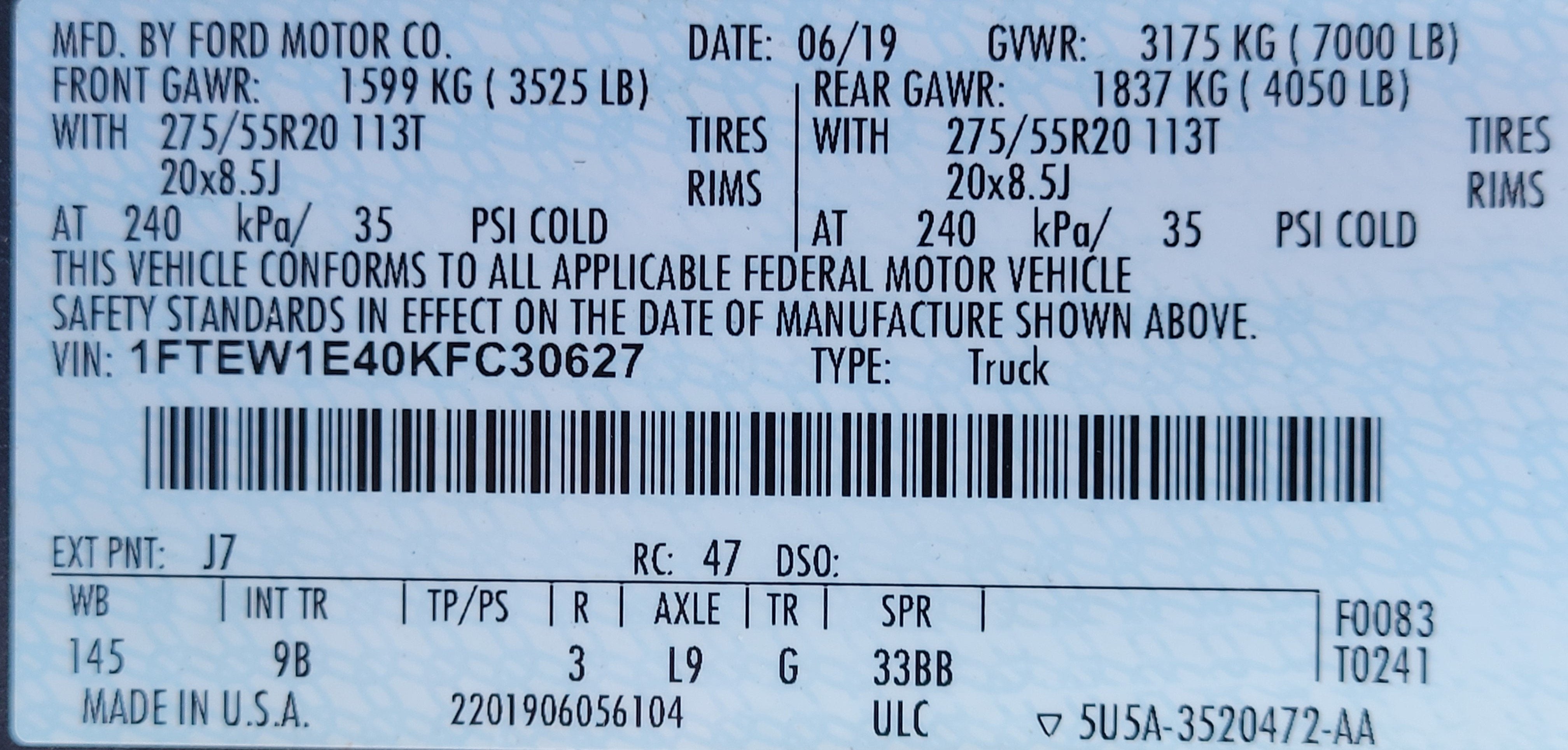 2019 Ford F-150 Platinum