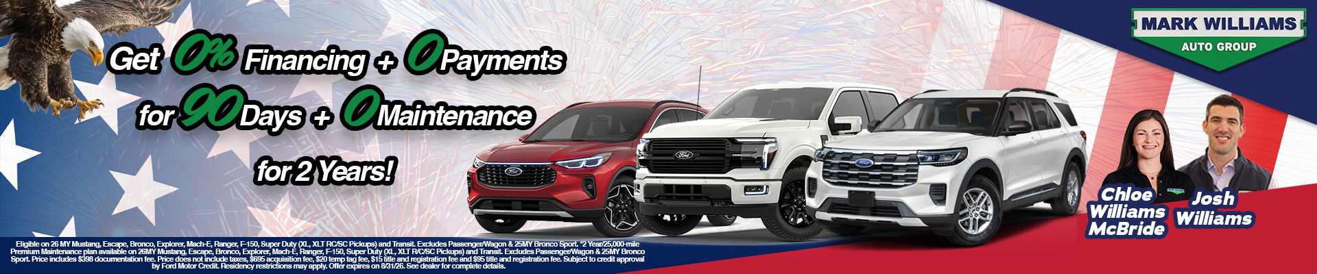 Get O%Financing + OPayments for 90Days + 0Maintenance 