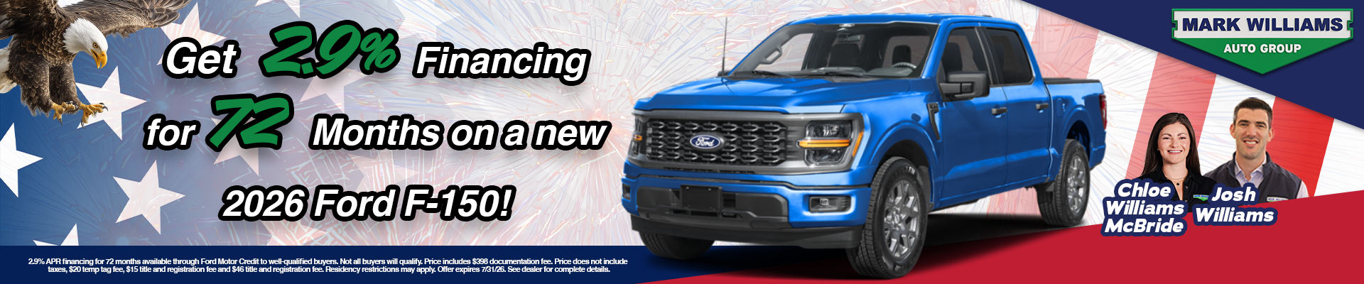 Get 2.9% Financing for 72 Months On a new 206 Ford F-150!