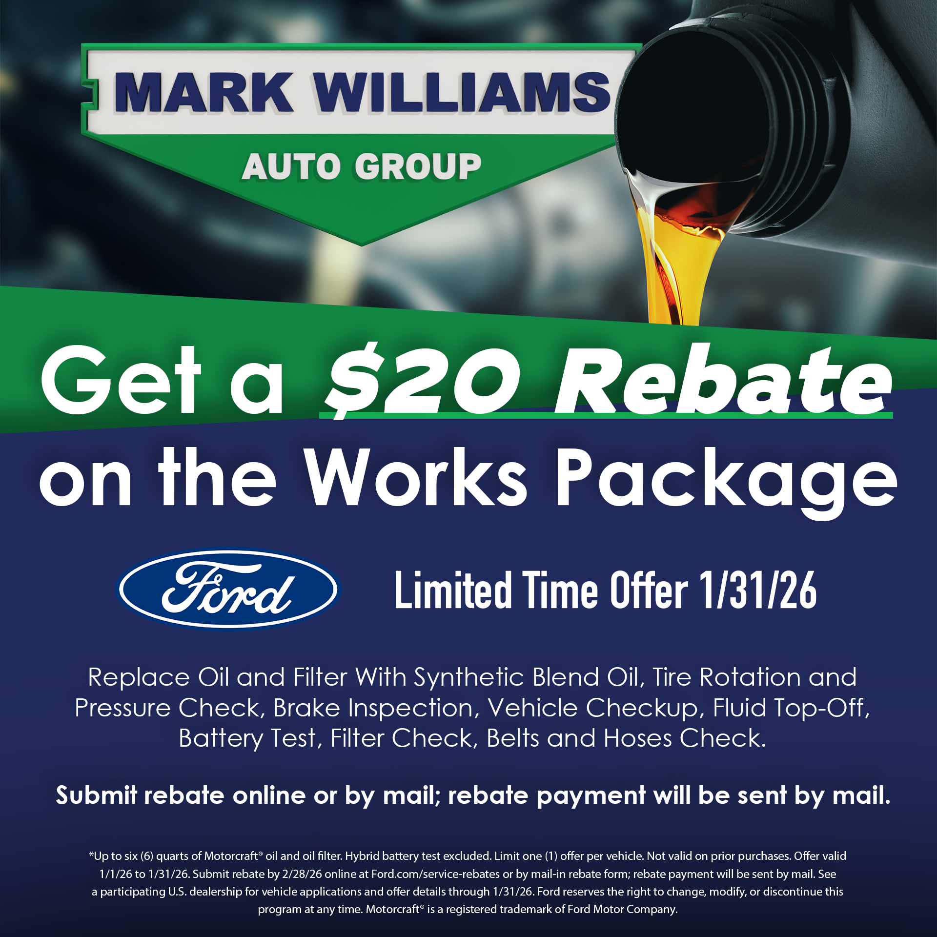 Get a $20 Rebate on
The Works Package.